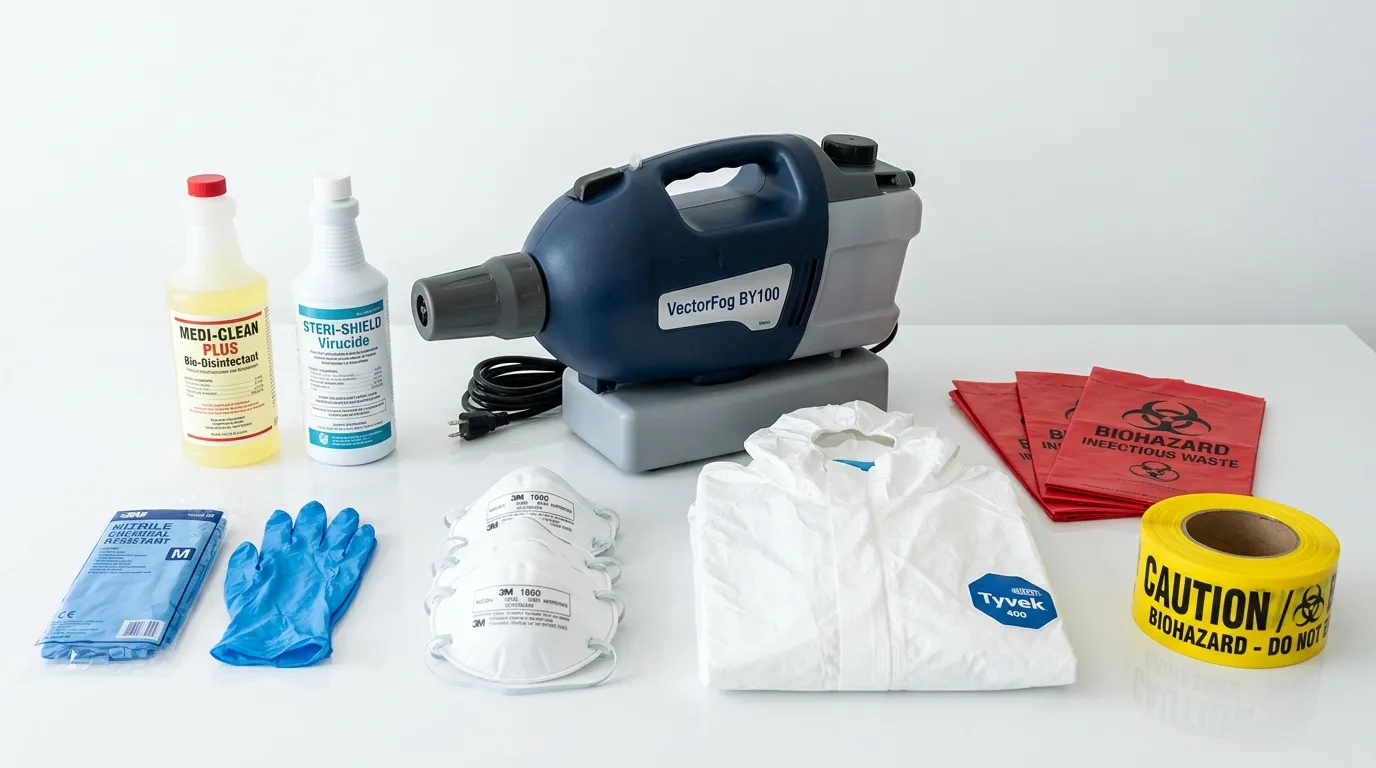 Professional biohazard remediation crew working in Farragut